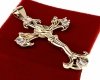 032d Złota zawieszka błyszcząca pozłacana 14k krzyż